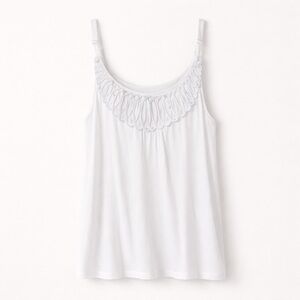 INC Flowy Jewel Neck Embroidered Tank Top White 1X